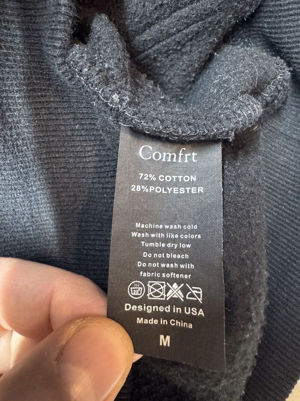 Comfrt Hoodie Sweatpants Sweatsuit Black Unisex M/L TikTok Athleisure Casual - Picture 7 of 14